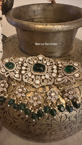 Emerald Choker set with Earrings