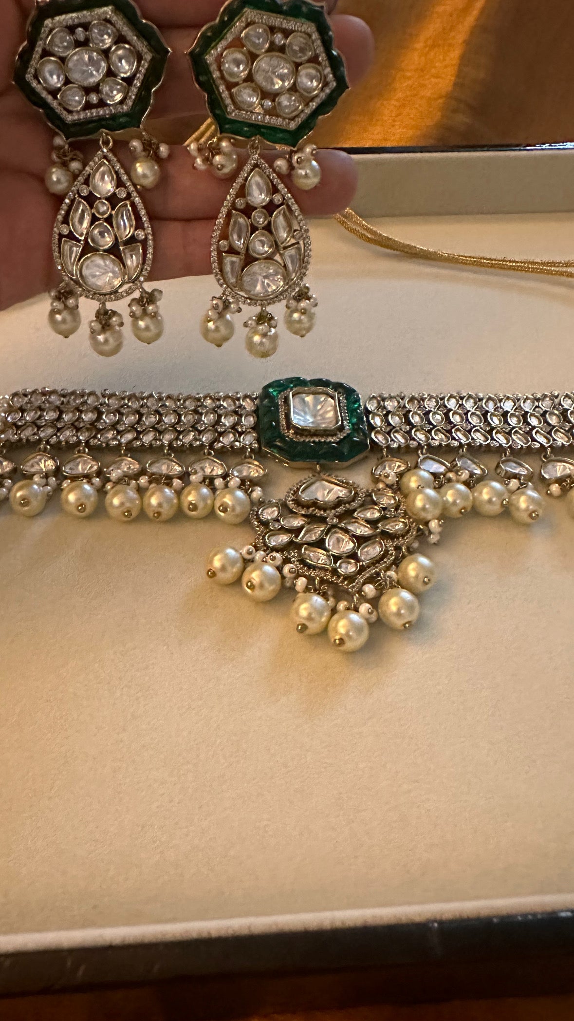 Polki look set with earrings