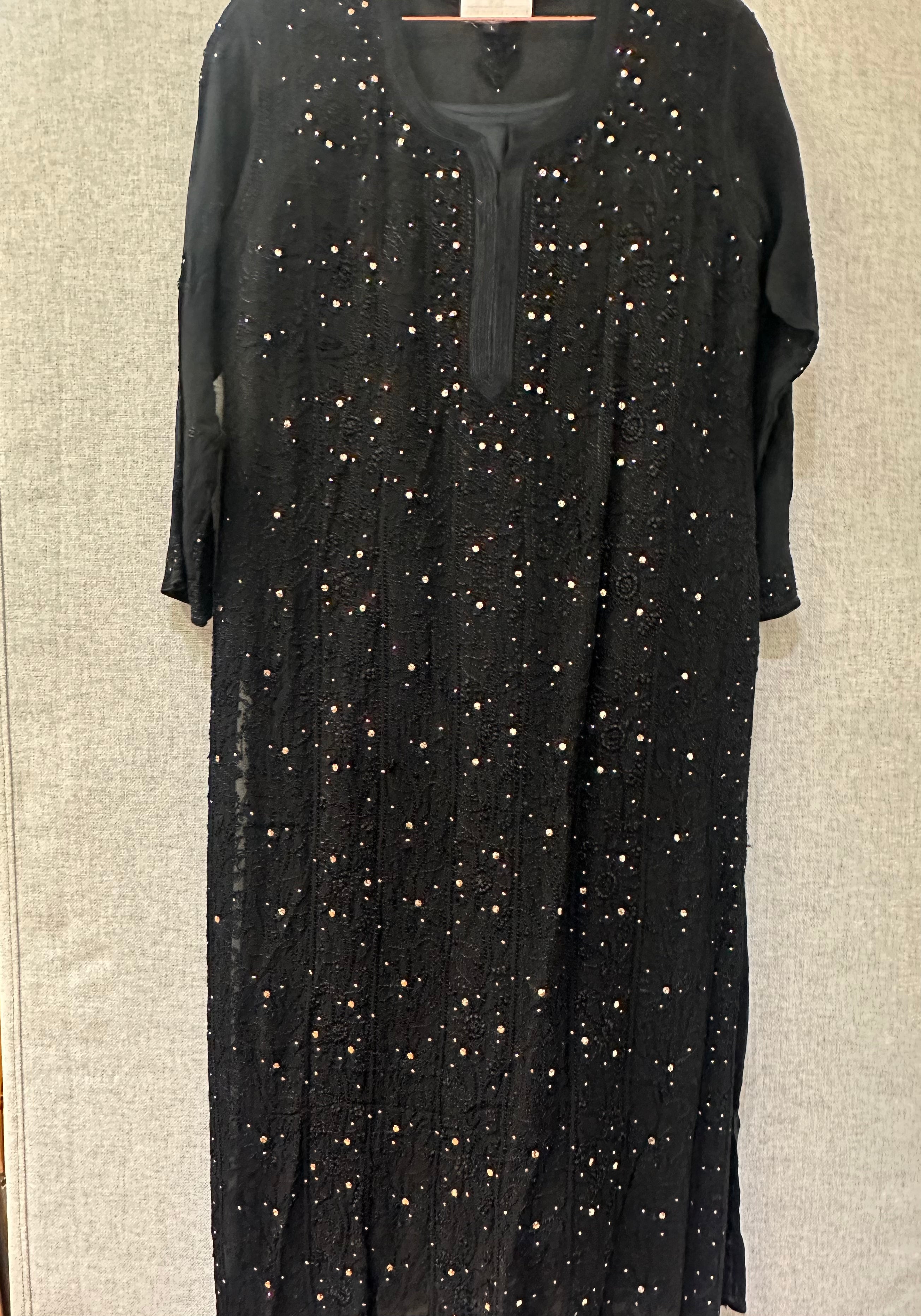 Black Premium Chikankari Georgette Kurta