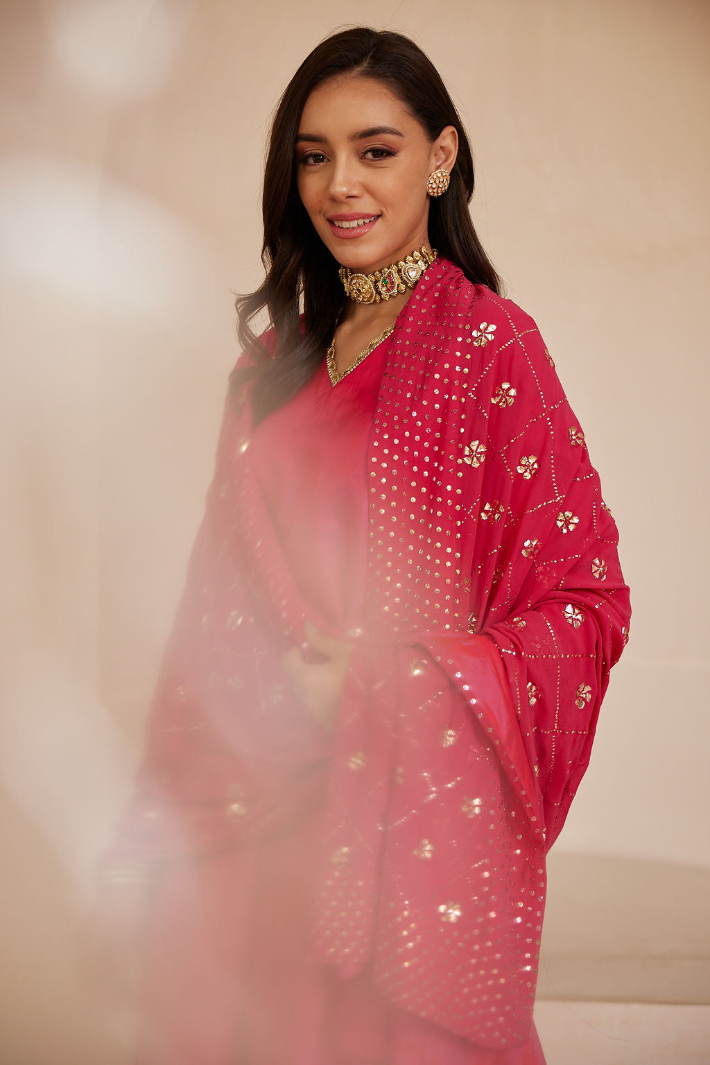 Hot Pink Kamdani suit