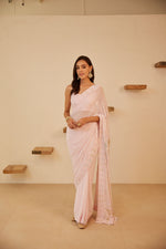 Load image into Gallery viewer, Chikankari &amp; Crystals Embellished Saree
