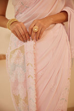 Load image into Gallery viewer, Chikankari &amp; Crystals Embellished Saree
