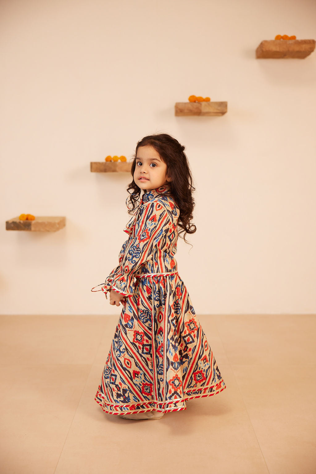 Girls Ikat Lehenga Set - Matching Family Set