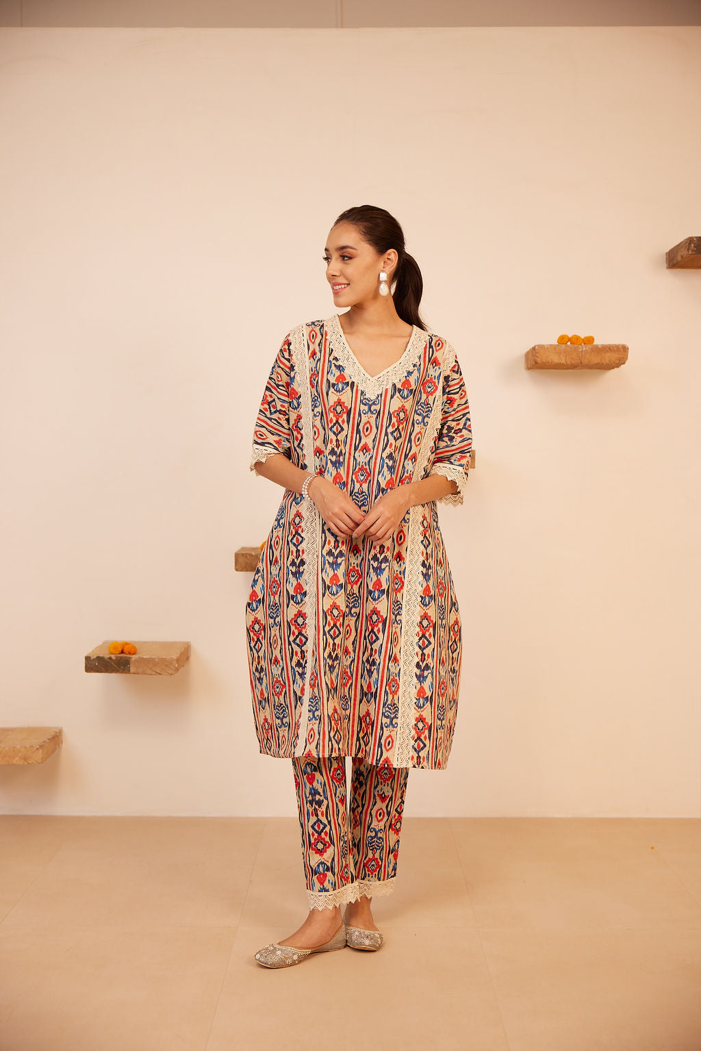 Ikat Oversize Kurta Set -  Part of Matching Family Sets