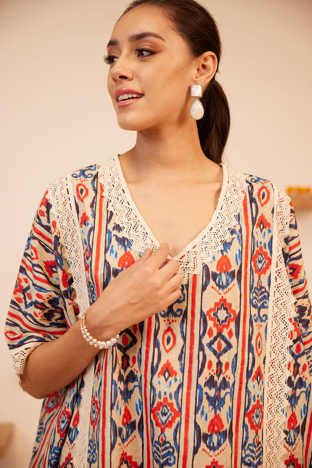 Ikat Oversize Kurta Set -  Part of Matching Family Sets