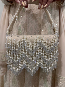 Handcrafted Pearl Bag in Off white