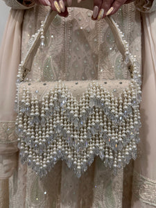 Handcrafted Pearl Bag in Off white