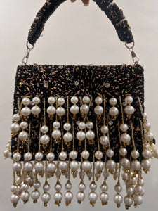 Handcrafted Dancing Pearl Bag - Black