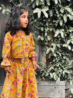 Load image into Gallery viewer, Hand-blockprint Mustard Lehenga Set
