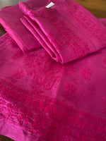 Load image into Gallery viewer, Hot pink chikankari silk set
