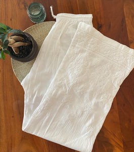 Pure cotton chikankari pallazo pants