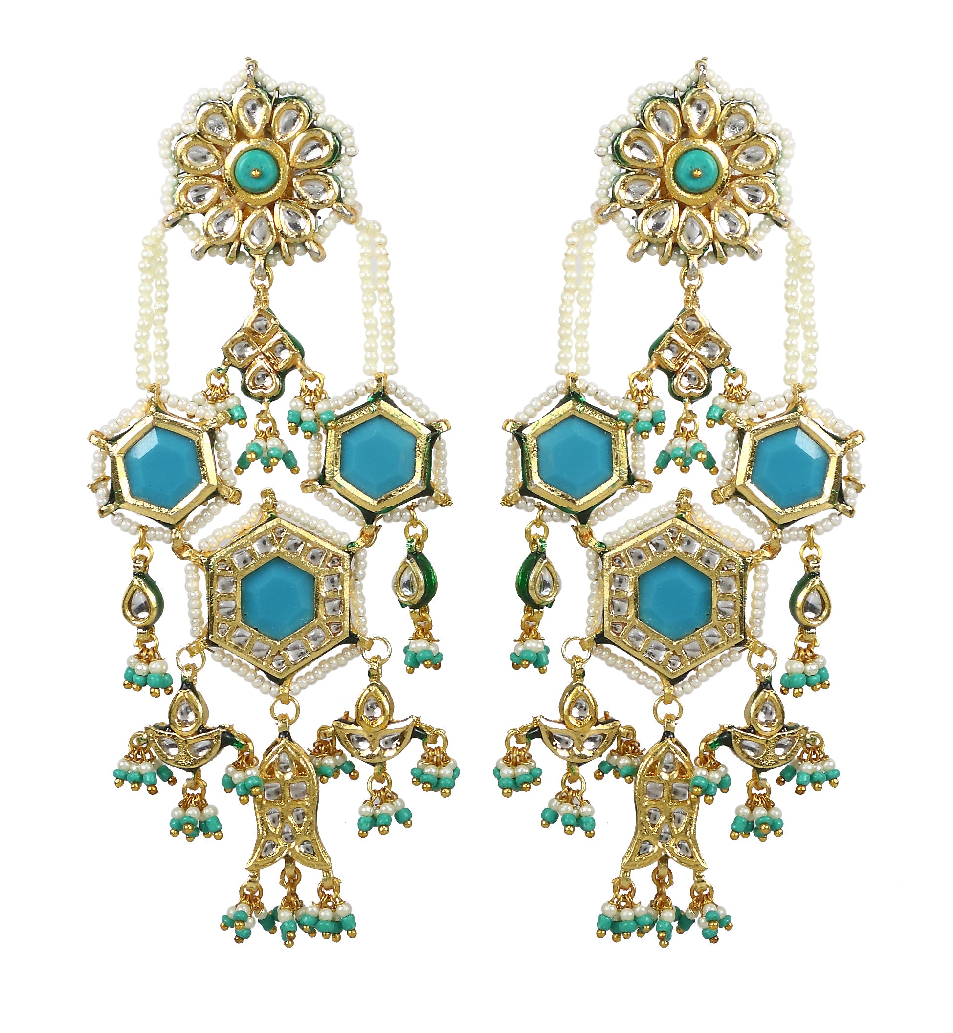 Bold statement earrings - Turqoise