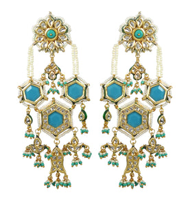 Bold statement earrings - Turqoise