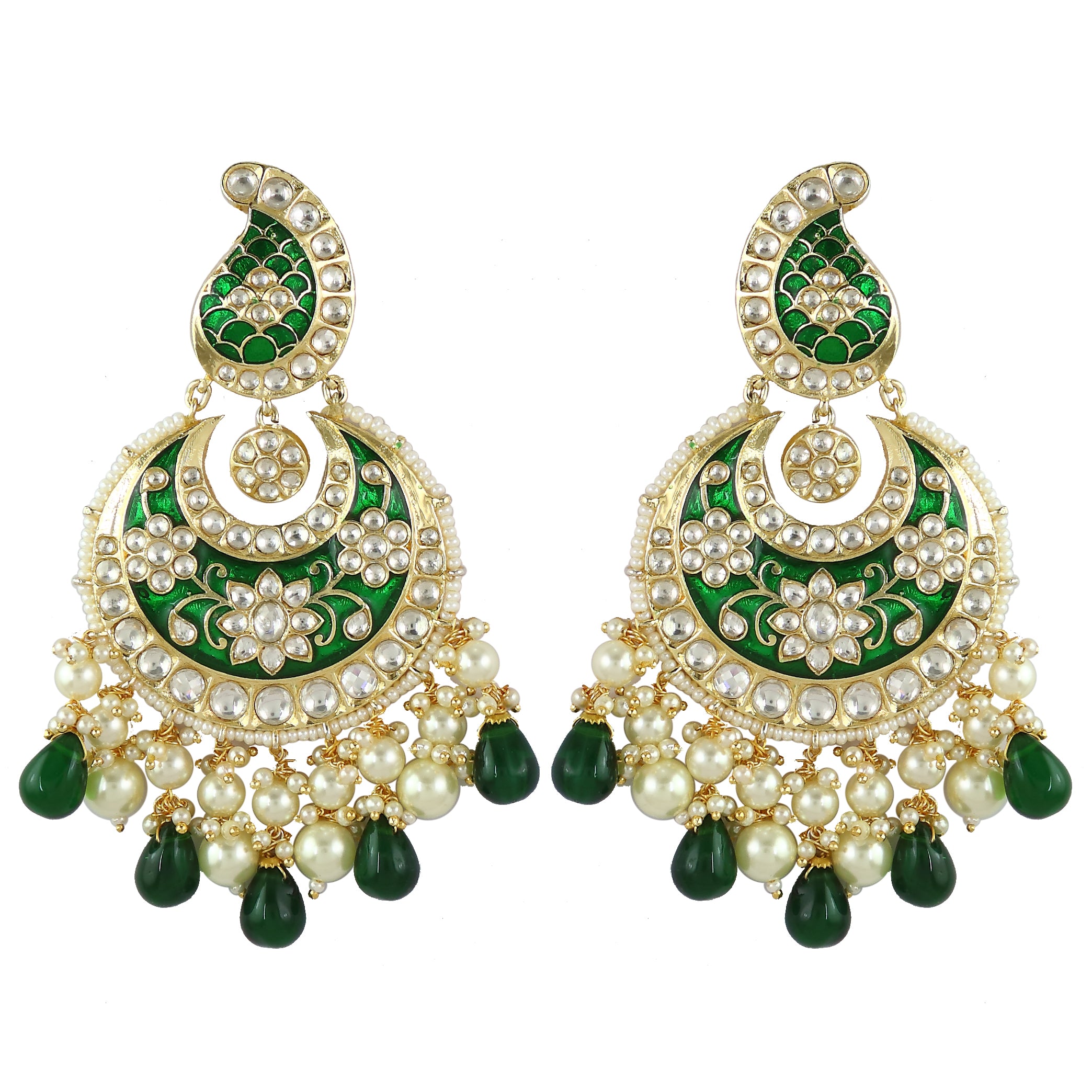 Emerald green statement earrings