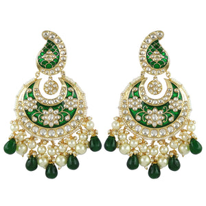 Emerald green statement earrings