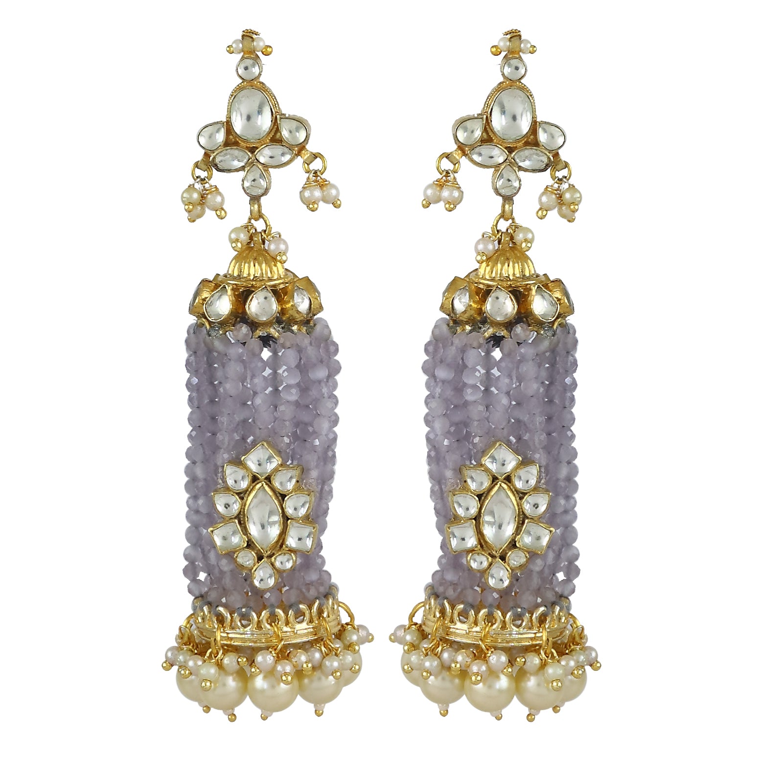Grey statement earrings